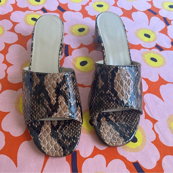 MARYAM NASSIR ZADEH Agatha slide in auburn snake. NEW IN BOX - Picture 2 of 6